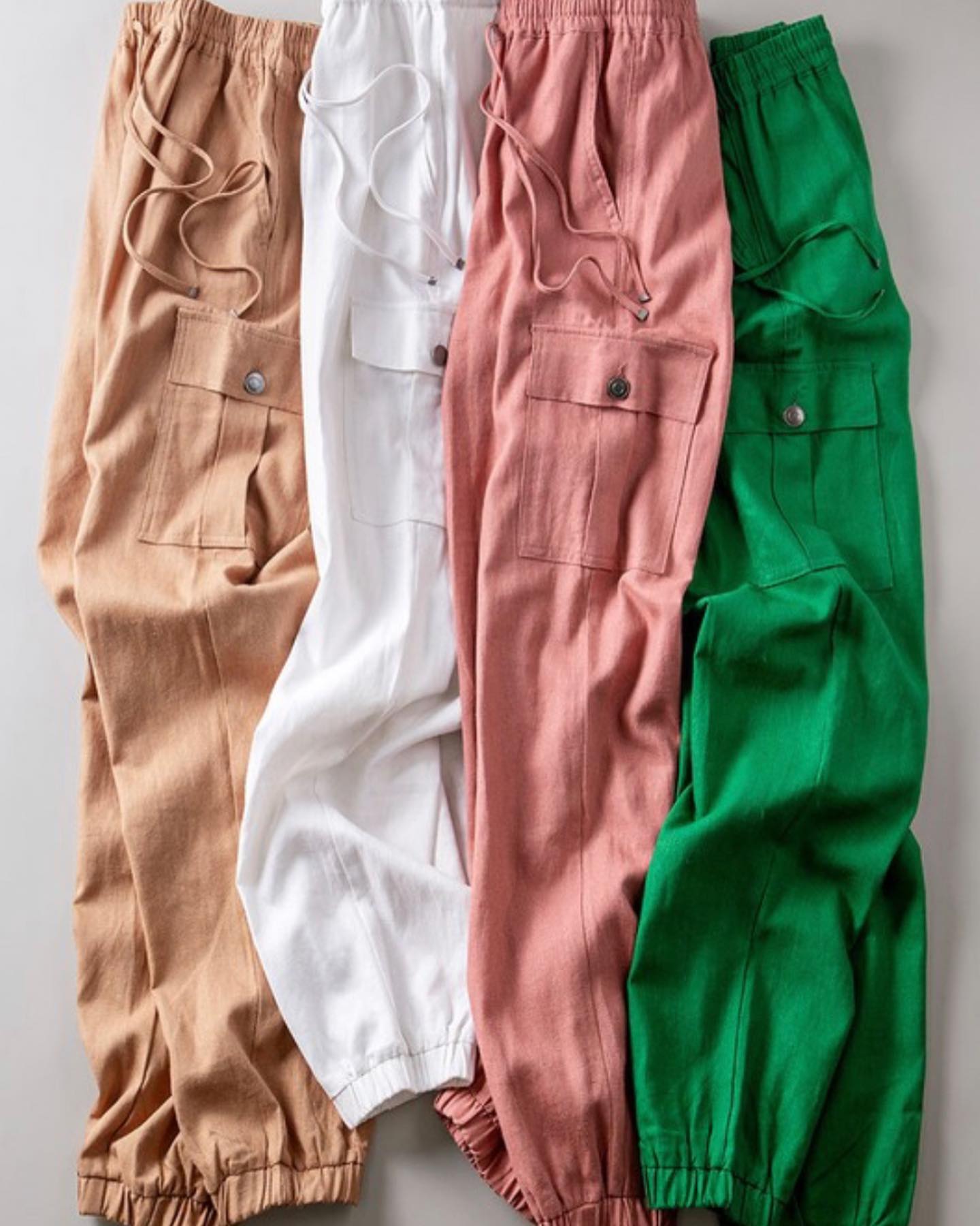 Linen Cargo Joggers