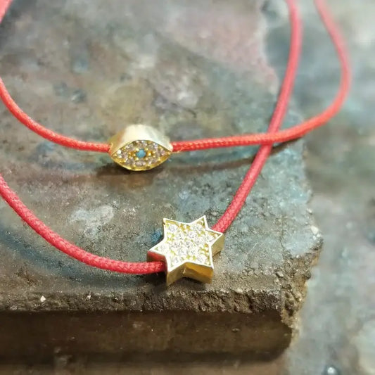 Red String Star or Evil Eye Bracelet For Protection